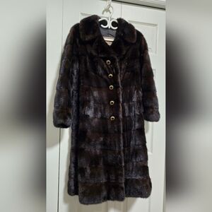 Elegant  Black Mink Fur Coat #12